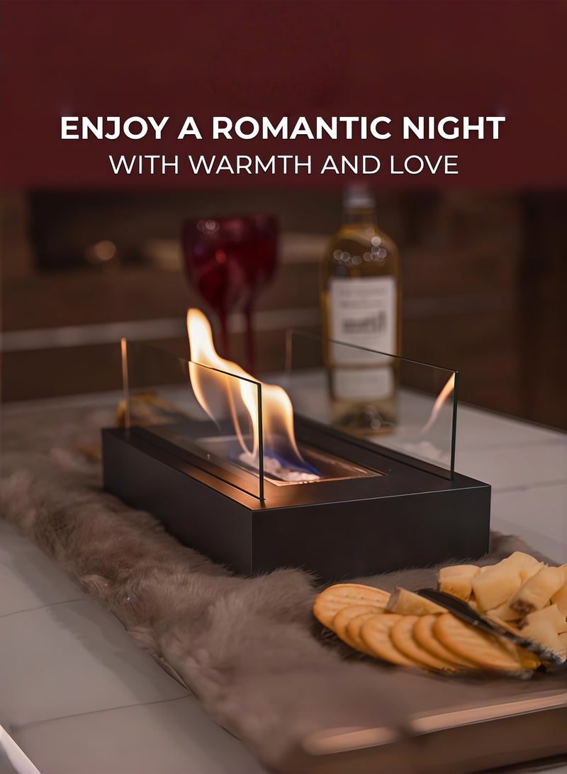 ​موقد نار محمول للاستخدام الداخلي والخارجي مع لهب راقص بتصميم عصري وقاعدة ستيل متينة - Image 1