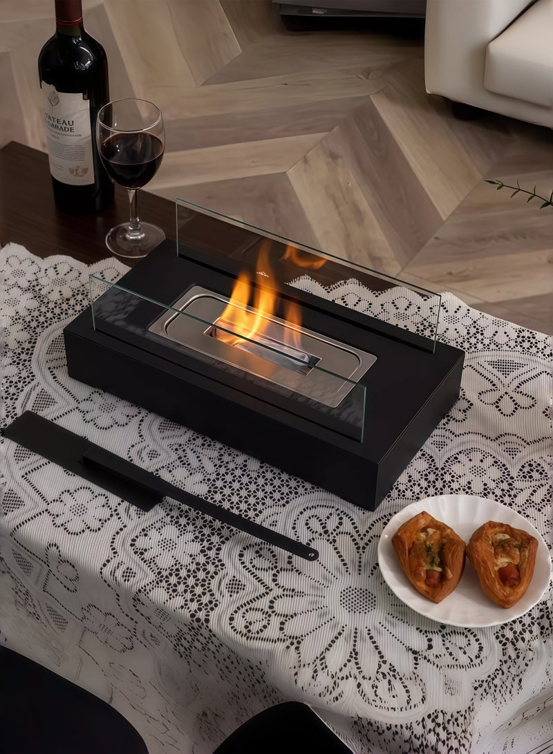 ​موقد نار محمول للاستخدام الداخلي والخارجي مع لهب راقص بتصميم عصري وقاعدة ستيل متينة - Image 2