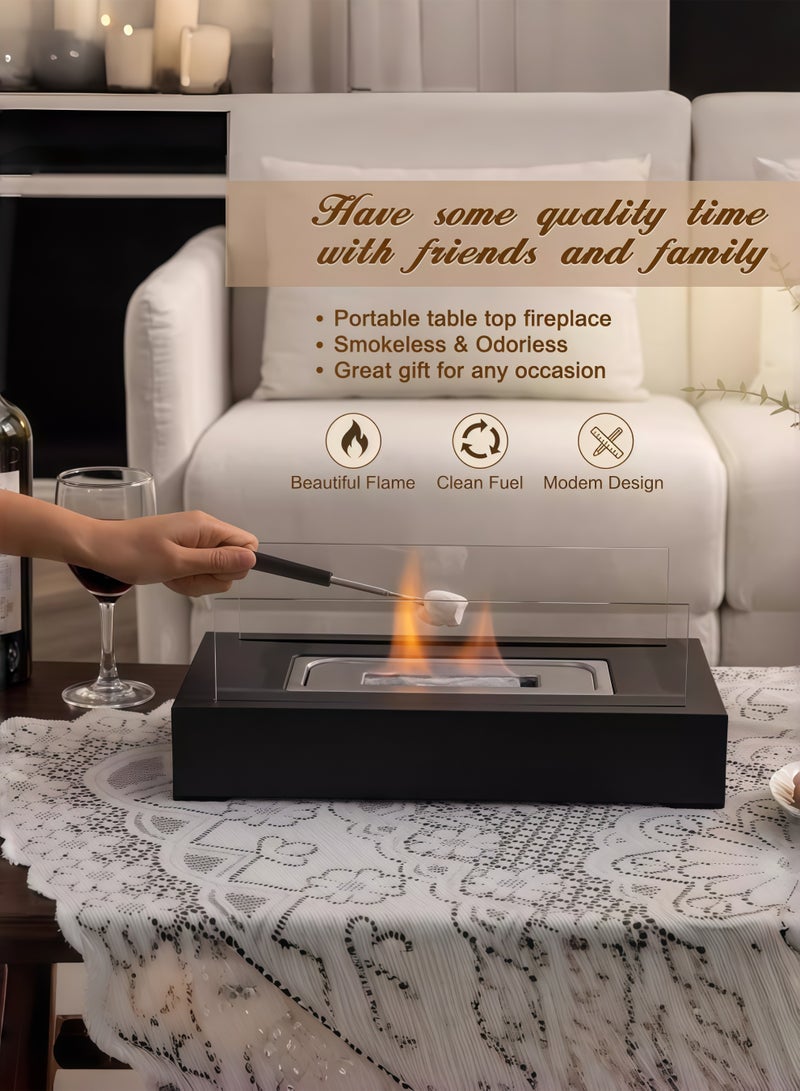 ​موقد نار محمول للاستخدام الداخلي والخارجي مع لهب راقص بتصميم عصري وقاعدة ستيل متينة - Image 3