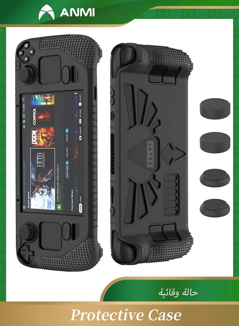 Anmi 2023 Steam Deck Standing Protective Case, Thickening Silicone Accessories Protector, Soft Cover Skin Shell with 2 Pairs Thumb Grips, Full Protection Kit to Anti-Slip for Valve Stream Deck - Image 1