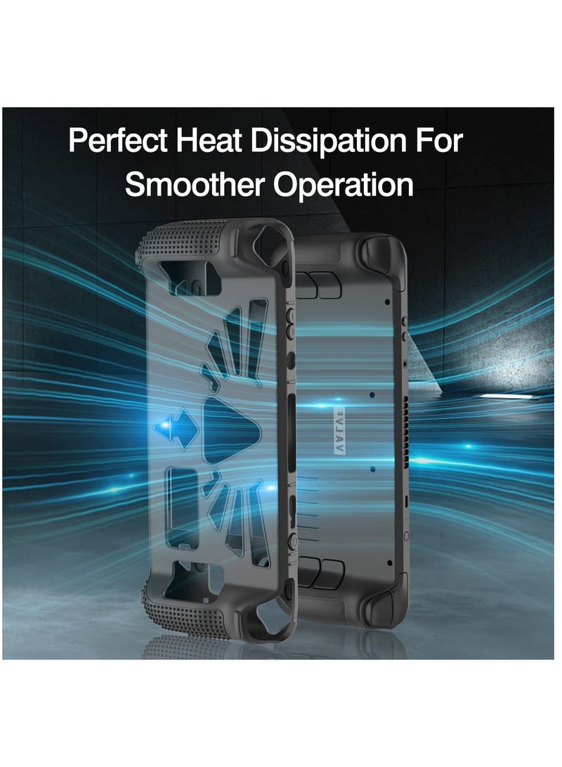 Anmi 2023 Steam Deck Standing Protective Case, Thickening Silicone Accessories Protector, Soft Cover Skin Shell with 2 Pairs Thumb Grips, Full Protection Kit to Anti-Slip for Valve Stream Deck - Image 2