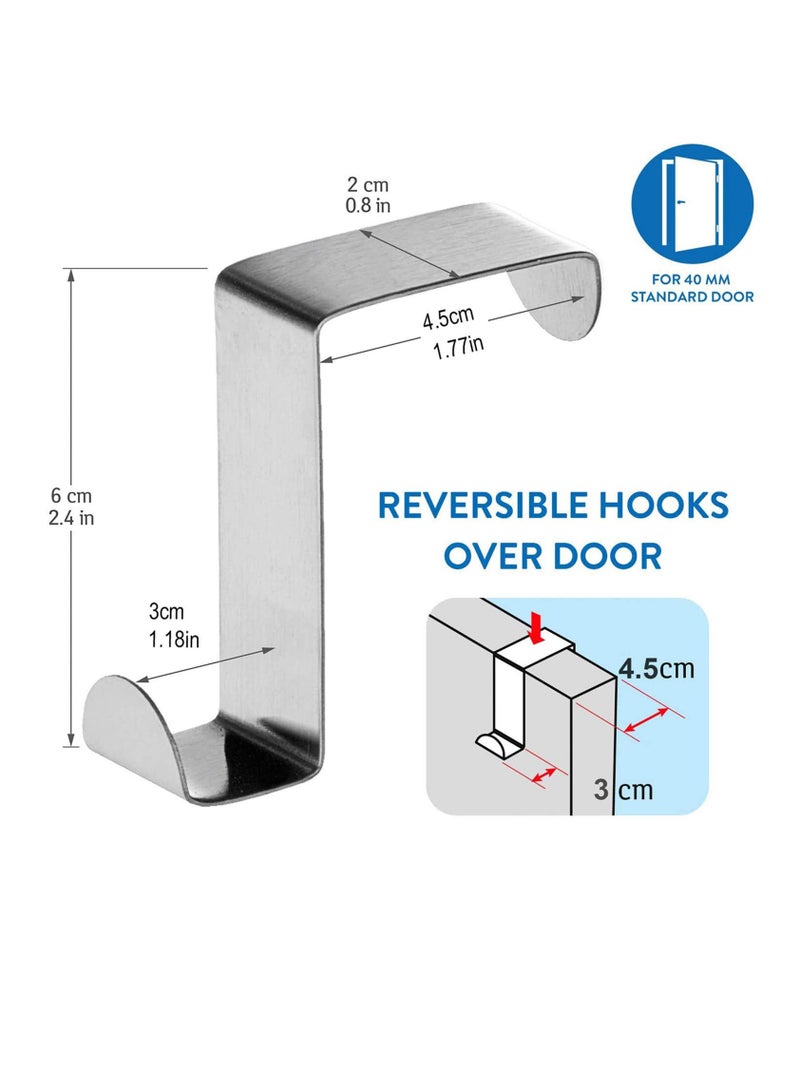 SOLARAE Bathroom Hook, Towels Over Door Hooks Over Door Hanger for Coat Stand, Towel, Clothes Coat Hooks for Bedroom, Clothes Hangers Helps for Tidy Rooms and Saves, 8PACK - Image 4