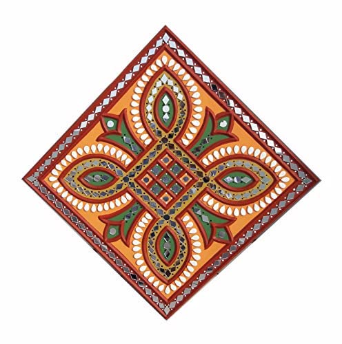 Chitra Artworks_Mud Mirror Wall Art Painting for Home Decor38 cm x 38 cm X 2 cm 88008 - Image 2