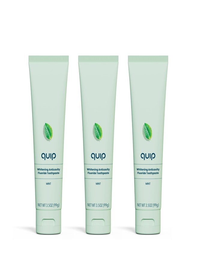 quip Daily Strengthening Anticavity Toothpaste - Fights Cavities - Strengthens Enamel - Gently Whitens - No SLS - Dentist-Recommended Full-Mouth Clean - Mint Flavor - 3.5oz - 3pk - Image 1