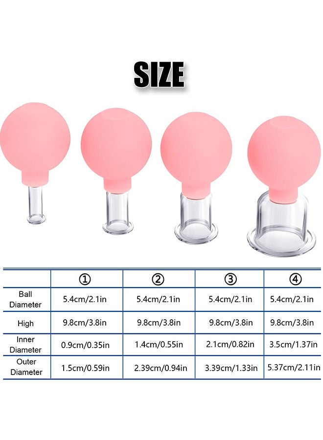 Generic 4 Pieces Glass Cupping Therapy Set Silicone Vacuum Suction Cupping Cups Massage for Facial Body Leg Arm Back Shoulder Muscle and Joint Pain  - Image 3
