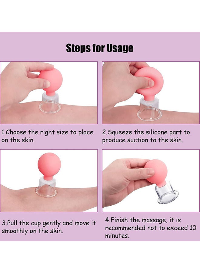 Generic 4 Pieces Glass Cupping Therapy Set Silicone Vacuum Suction Cupping Cups Massage for Facial Body Leg Arm Back Shoulder Muscle and Joint Pain  - Image 4