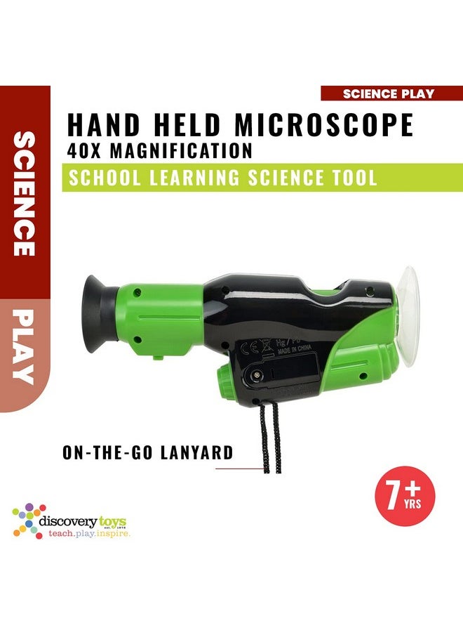 Discovery Toys Discovery Toys Explore IT! Hand HELD 40x Magnification LED Toy Microscope for Kids, STEM & Educational Toy, Interactive Learning, Portable, Ages 8+  - Image 2