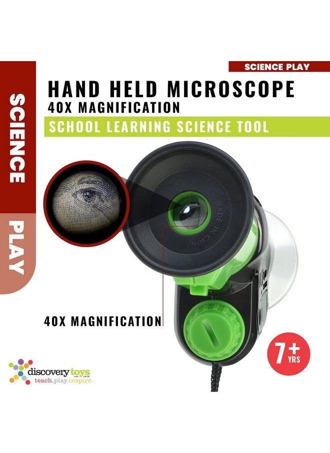 Discovery Toys Discovery Toys Explore IT! Hand HELD 40x Magnification LED Toy Microscope for Kids, STEM & Educational Toy, Interactive Learning, Portable, Ages 8+  - Image 4