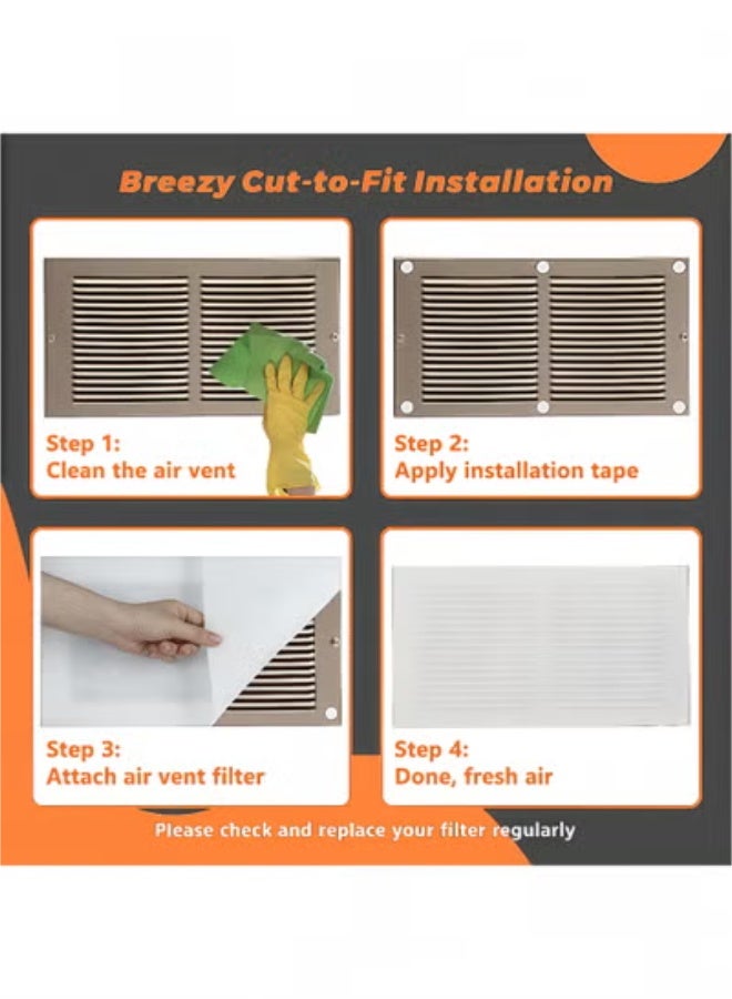 fantasize 10pcs Air Vent Register Filters Paper, Anti Dust Net Strainer, Air Condition Filter for Filter Air Conditioner Vent Filtration Dust Odors 39 * 34cm - Image 2