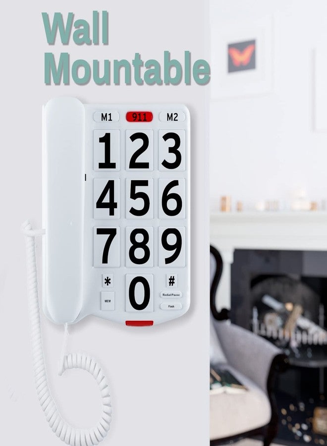 Home Intuition Big Button Corded Phone for Hearing and Visually Impaired Telephone for Seniors with Extra Loud Ringer - Image 3
