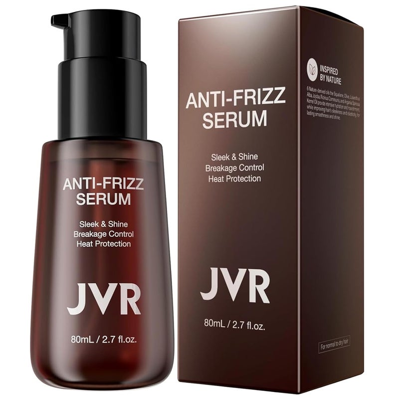 JVR Hydrating Hair Serum for Frizzy and Damaged Hairï¼ŒHeat Protectant Oil for Frizz Control, Keratin Hair Treatment Essence for Damaged Dry Hair Jojoba Oil, Castor Oil, Anti Frizz Hair Product 2.7 oz - Image 1