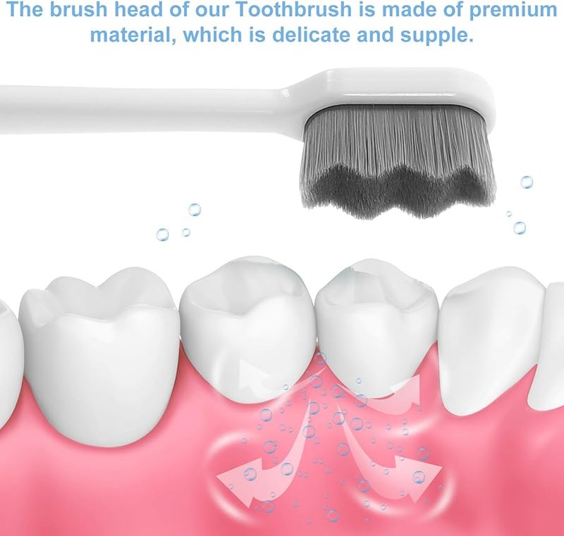 Luxshiny 4Pcs Foldable Travel Toothbrush Set Ultra Soft Bristles Portable Oral Hygiene - Image 5