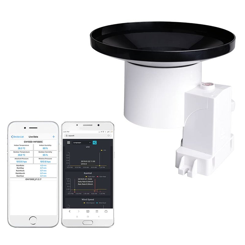 ECOWITT ECOWITT WH40 Wireless SelfEmptying Rain Gauge Sensor Rainfall Collector  Accessory Only Can Not Be Used Alone 