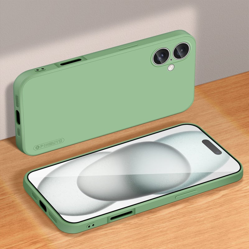 HuHa Protective Cover For iPhone 16 PINWUYO Sense Series Liquid Silicone TPU Phone Case(Green) - Image 3