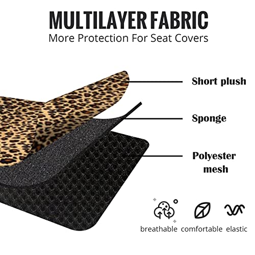 AUTOFAN Leopard Car Seat Covers Full Set with Steering Wheel Cover 2 Seat Belt Pads, Cheetah Print Seat Covers for Cars for Women,Airbag Compatible,Universal Fits for Cars,SUV,Truck - Image 2