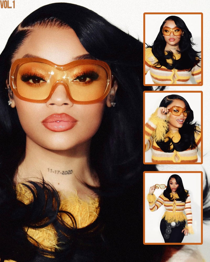 TYA Oversized Trendy Wrap Around Sunglasses for Women Men - Cool Concert Yellow shades 2000s Retro Round Big Shield Glasses - Image 2