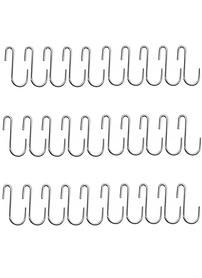 Beauenty - 30pcs Hooks Heavy Duty S-shaped Stainless Steel Hooks And Towel Rack Hooks For Hanging Bathroom,Kitchen Utensils,Storage Hooks,Heavy-duty Pots,Clothing Bags,Towel Plants - Image 1