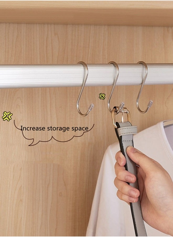 Beauenty - 30pcs Hooks Heavy Duty S-shaped Stainless Steel Hooks And Towel Rack Hooks For Hanging Bathroom,Kitchen Utensils,Storage Hooks,Heavy-duty Pots,Clothing Bags,Towel Plants - Image 1