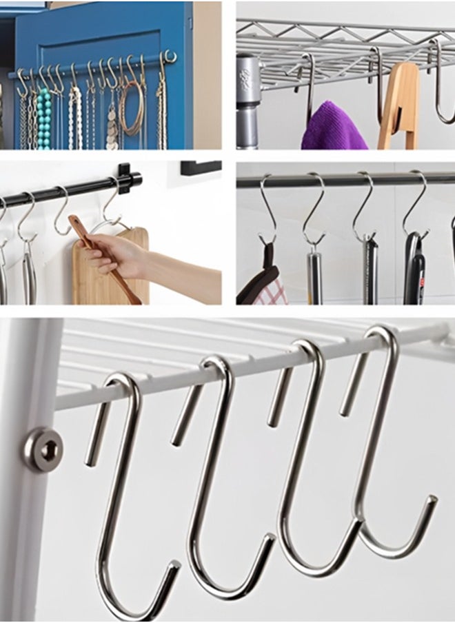 Beauenty - 30pcs Hooks Heavy Duty S-shaped Stainless Steel Hooks And Towel Rack Hooks For Hanging Bathroom,Kitchen Utensils,Storage Hooks,Heavy-duty Pots,Clothing Bags,Towel Plants - Image 1
