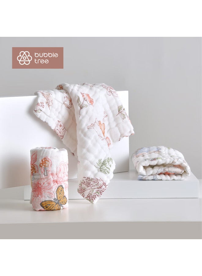 Bubble Tree Baby Drool Bib, Newborn Pure Cotton Gauze Small Square Towel, Ultra-soft Children's Face Towel - Image 1