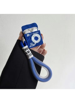 Ins Klein Blue CD For Apple AirPods Pro Protective Case AirPods 2/3 Generation Headset Soft Case Tide-Color:Klein Blue CD + Lanyard-origami Pattern-Applicable Model:Airpods Pro