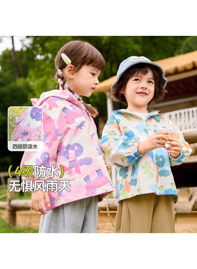 Doodle Home kids' Waterproof Windbreaker - Fleece-lined Softshell Jacket For Boys & Girls, Autumn Outerwear - Image 3