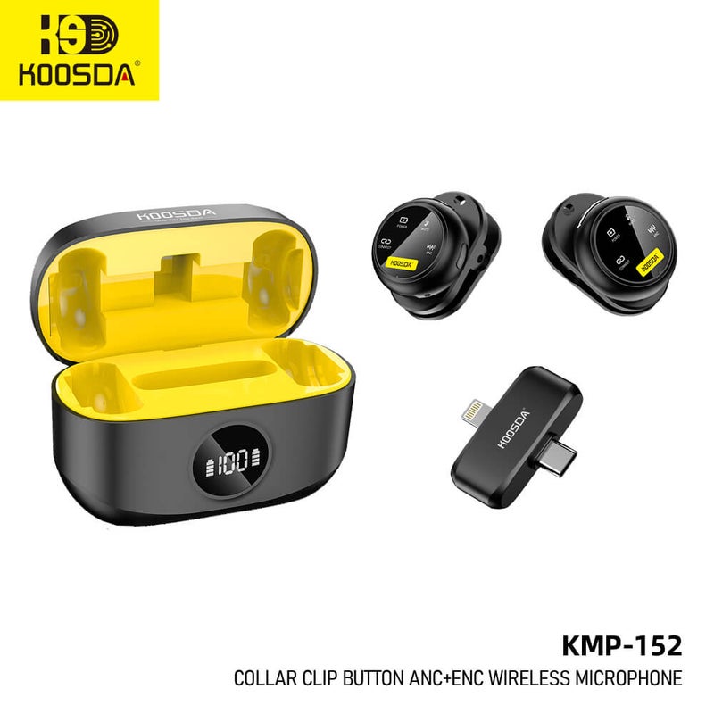 KOOSDA KMP-152 Clip-On Wireless Microphone – ANC & ENC for Professional Sound Quality - Image 1