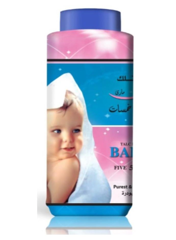 خمس خمسات بودرة التلك بيبي ماري خالية من العطور 200 جرام - Image 1