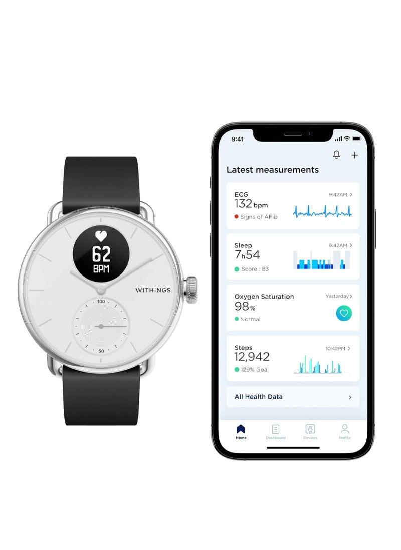 ScanWatch 2 - ساعة ذكية هجينة، مراقبة معدل ضربات القلب، متتبع اللياقة البدنية، متتبع الدورة، مراقبة النوم، متتبع GPS، عمر بطارية 30 يومًا، متوافقة مع Android وApple، HSA/FSA - pzsku/Z180AE804362669AD3A37Z/45/_/1739448871/d341db24-ef5f-41a6-a6b7-8492f4c1eaa4