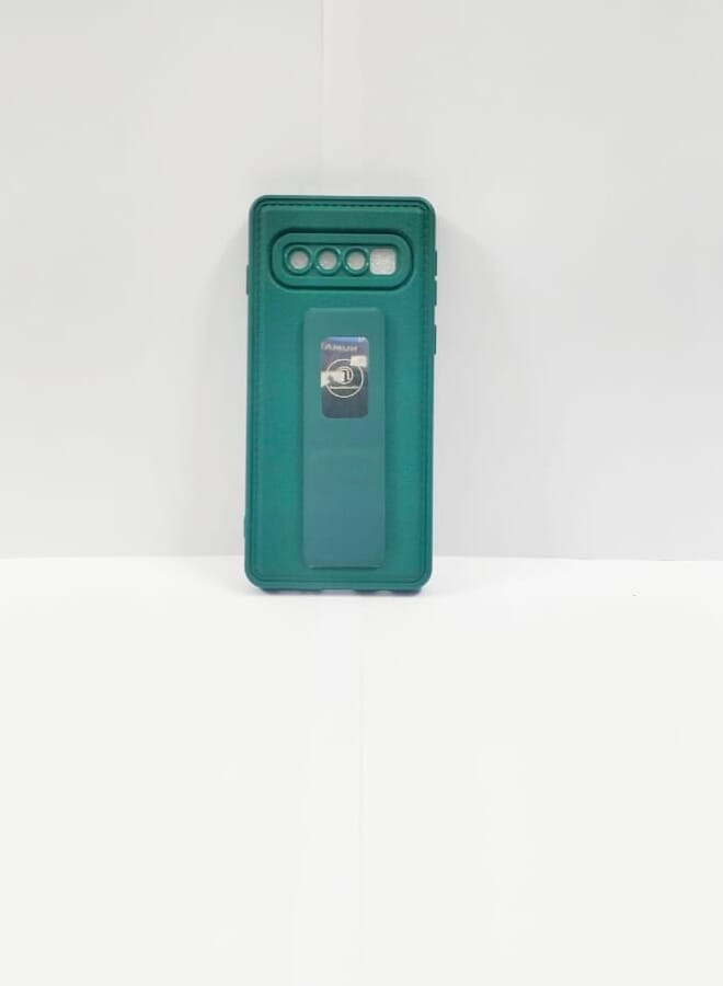 Case Cover With Magnetic Hand Grip For Samsung Galaxy S10 Green - Image 1