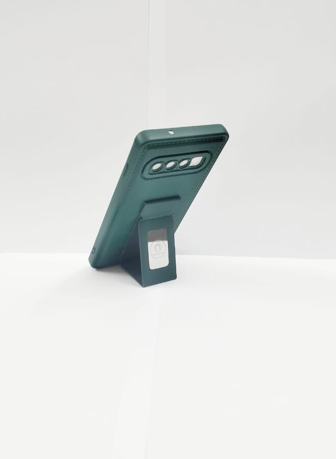 Case Cover With Magnetic Hand Grip For Samsung Galaxy S10 Green - Image 2