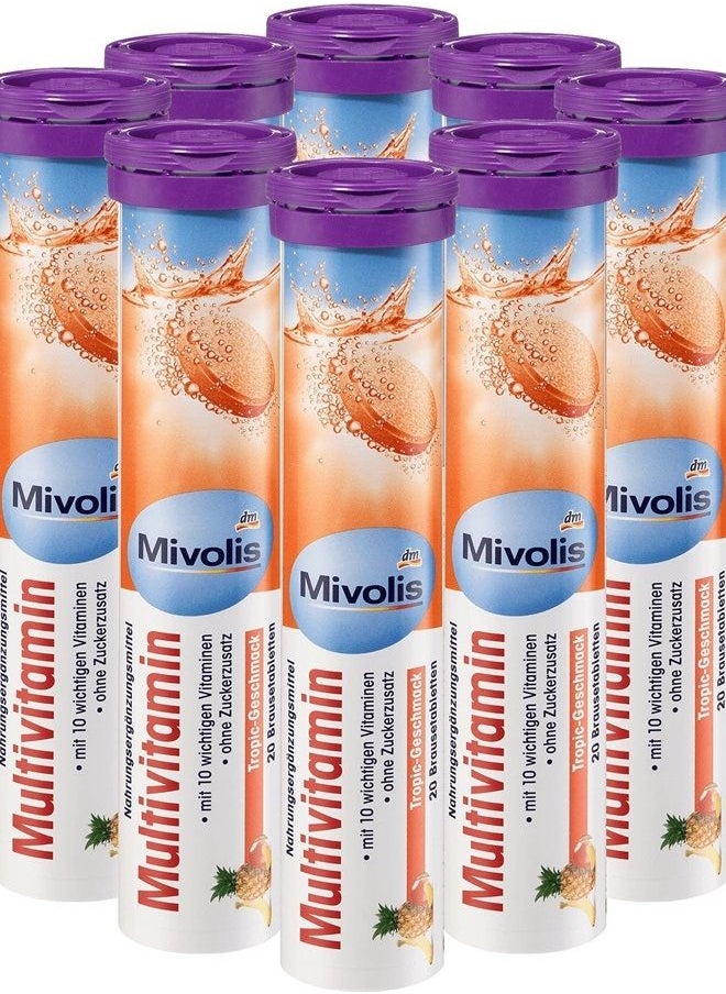 Mivolis - Multivitamin effervescent Tablets - Dietary Supplements 8 Tubes x 20 pcs | Germany - Image 1