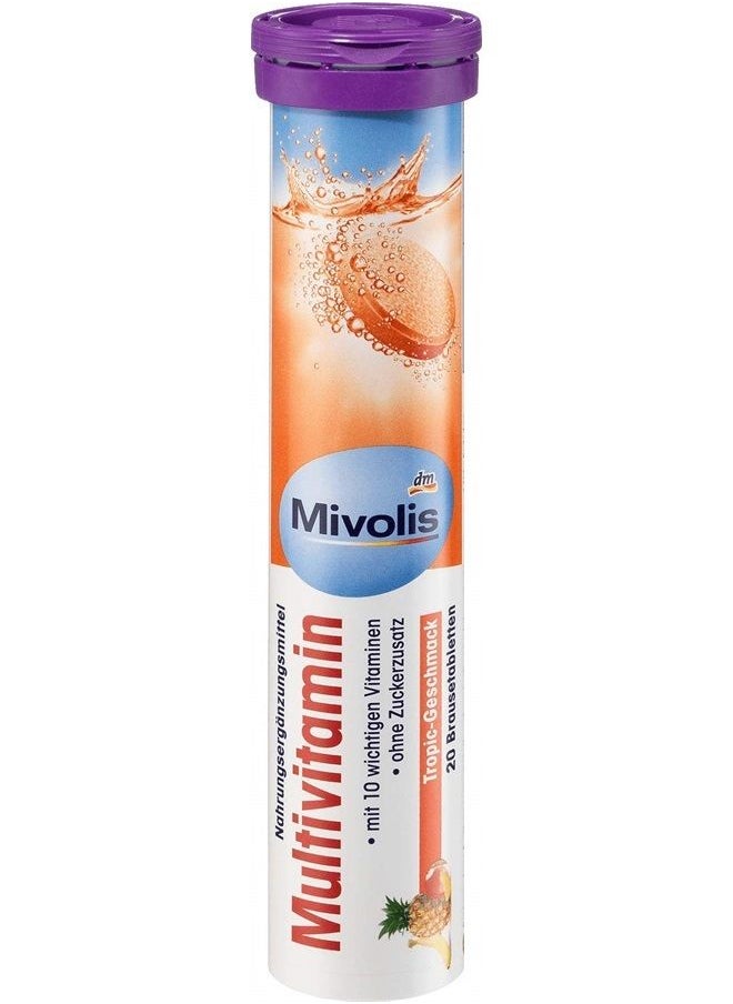 Mivolis - Multivitamin effervescent Tablets - Dietary Supplements 8 Tubes x 20 pcs | Germany - Image 1