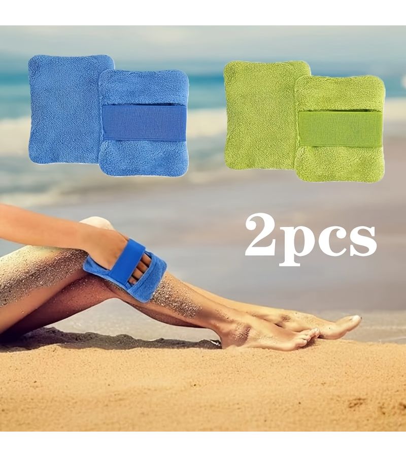 Blue 2-Piece Portable Sand Remover with Soft Fabric Bristles for Beach Travel - Image 5