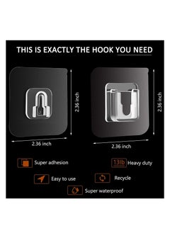 ECVV ECVV Double Side Adhesive Hooks 10 Packs, Non-Trace Heavy Duty Wall Hook for Bathroom and Kitchen, No Drill Self Adhesive Hooks with Suction Cup  - Image 2
