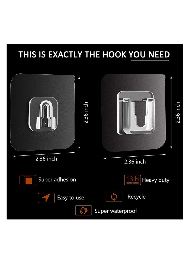 ECVV ECVV Double Side Adhesive Hooks 10 Packs, Non-Trace Heavy Duty Wall Hook for Bathroom and Kitchen, No Drill Self Adhesive Hooks with Suction Cup - Image 2