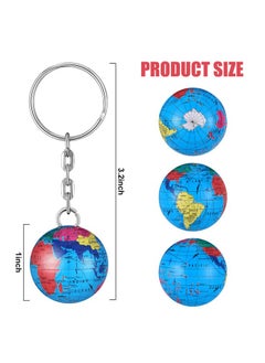 Oudain 24 Pcs Colorful Globe Keychains Bulk, Planet Earth Toy Ball Keyring Pendant For Backpack Kid Traveler School Educational Tool  - Image 2