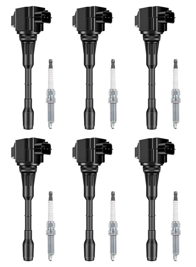AUTOBABA Set of 6 Ignition Coil Packs and Iridium Spark Plug Compatible with Nissan Infiniti Quest Maxima Pathfinder Murano Altima QX60 FX35 Q50 3.5L V6 Replace# UF550, 22448-JA10C, C1670 - Image 1