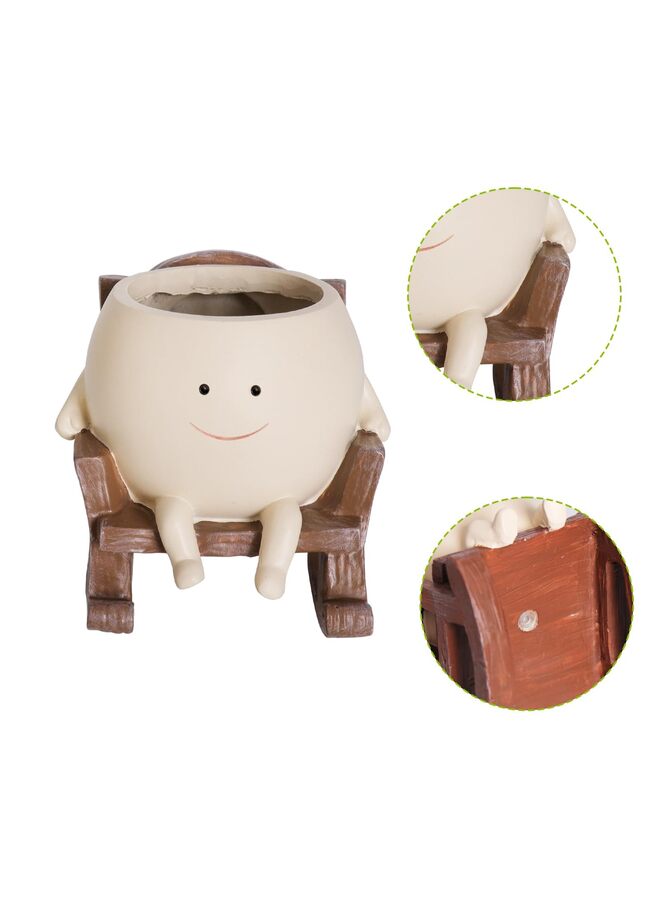 كرسي أرجوحة، وعاء زراعة وجه مبتسم، وعاء زراعة للنباتات الداخلية والخارجية، أواني زهور لطيفة على شكل رأس لنباتات العصارة، سلسلة من اللؤلؤ، هدية فريدة في عيد الأم، عيد الميلاد، الكريسماس؟ صغير؟ - Image 1