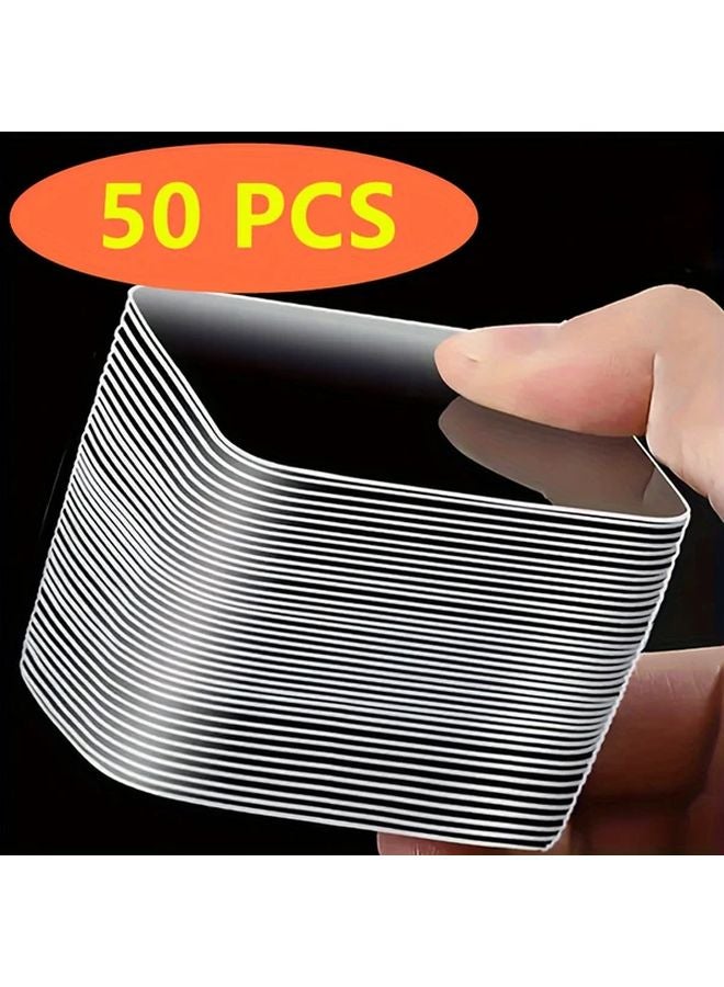 50 قطعة شريط لاصق مزدوج الجانب شديد التحمل شفاف قوي مضاد للماء لا يترك أثرًا عند الإزالة - Image 1