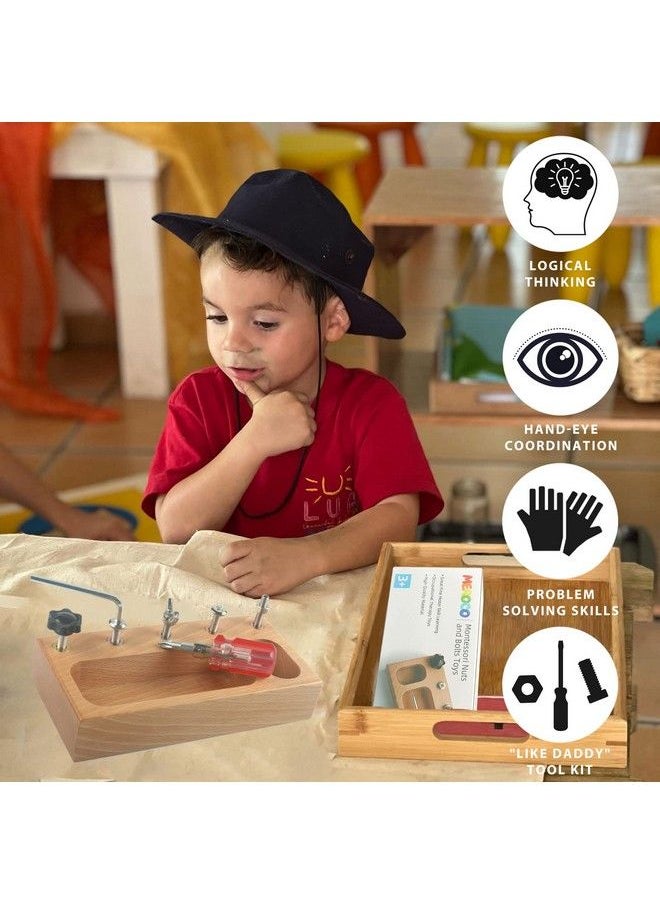 MEROCO Montessori Screw Driver Board For Kids Montessori Materials Basic Skills Educational Learning Toys For 3 4 5 Year Old Kids Toddlers Sensory Montessori Toy Preschool Classroom Fine Motor Skills  - Image 4