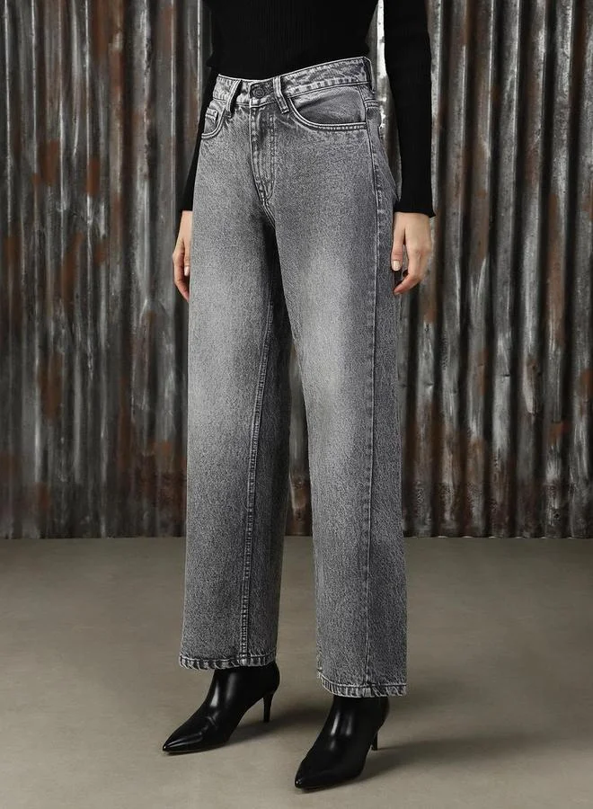 High Star  High Star High Rise Baggy Fit Light Fade Jeans for Women | Best Price UAE