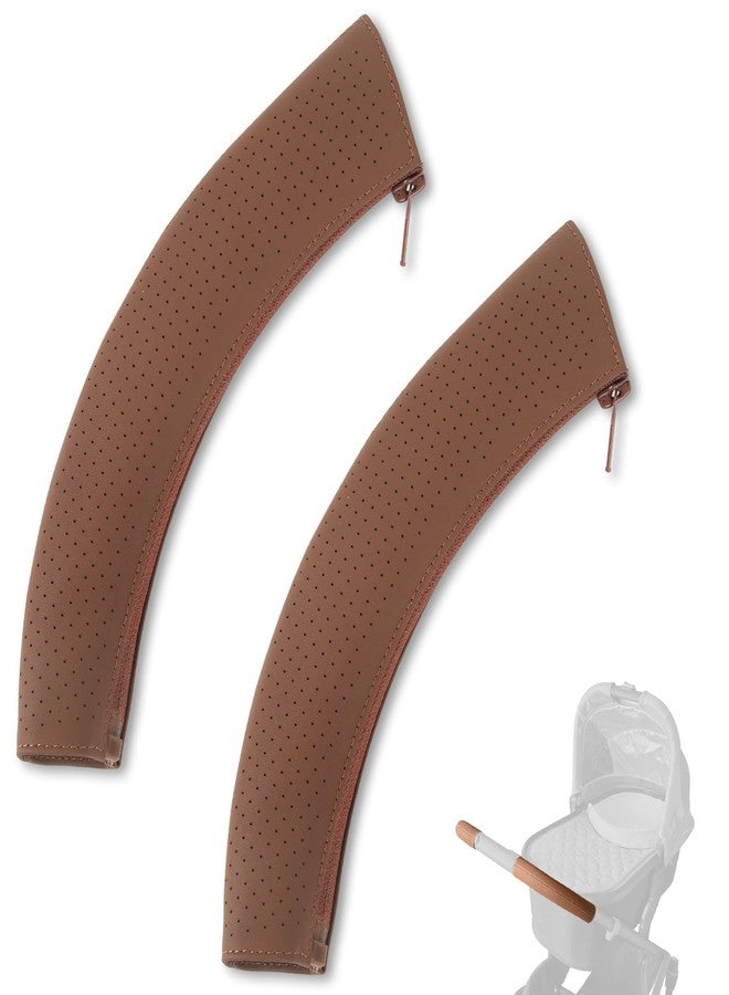 LuQiBabe Leather Stroller Handlebar Cover Compatible with UPPA-Baby Vista 2015–2019, Vista V2 & V3 – 100% Natural Leather Grip Sleeve with Zipper, Perforated Anti-Slip Design, Easy Install Stroller Accessory - Image 1