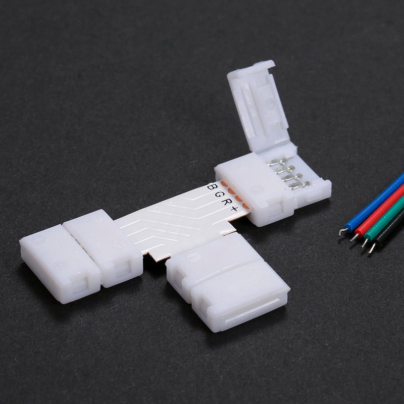 T Shape 4 Pins RGB LED Strip Connector Quick Splitter 10 Pack White - Image 5