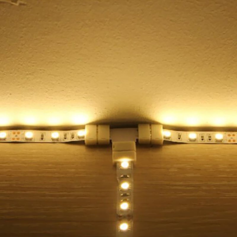 T Shape 4 Pins RGB LED Strip Connector Quick Splitter 10 Pack White - Image 3