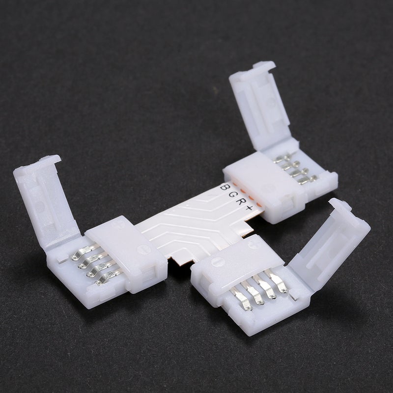 T Shape 4 Pins RGB LED Strip Connector Quick Splitter 10 Pack White - Image 4