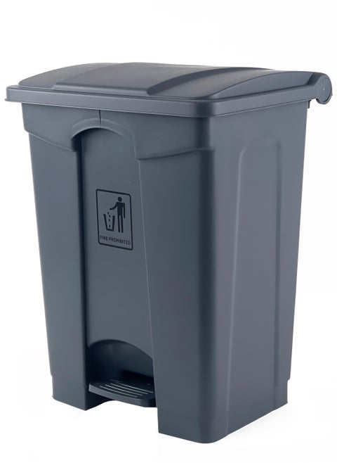 Step Trash Bin | Plastic Matte Finish | Functional Waste & Garbage Waste Bin | Suitable For Homes, Villas, Large Areas & Communal Spaces | Grey | 68 Liters