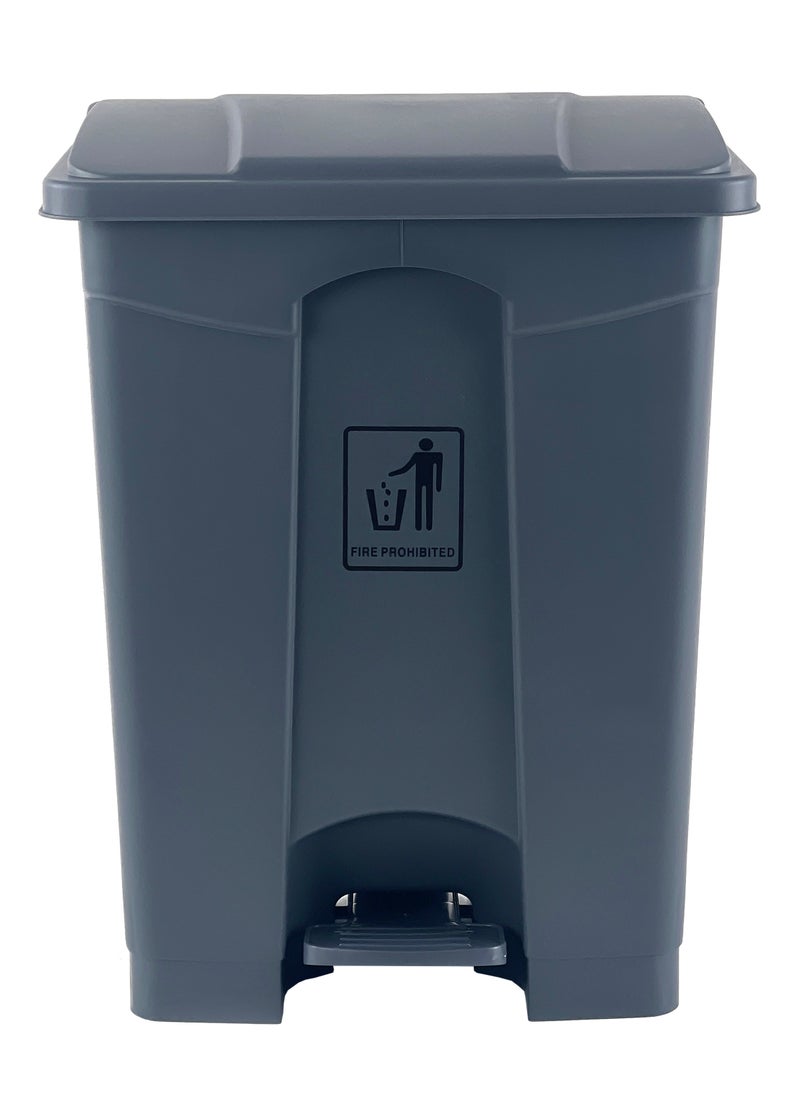 Step Trash Bin | Plastic Matte Finish | Functional Waste & Garbage Waste Bin | Suitable For Homes, Villas, Large Areas & Communal Spaces | Grey | 68 Liters
