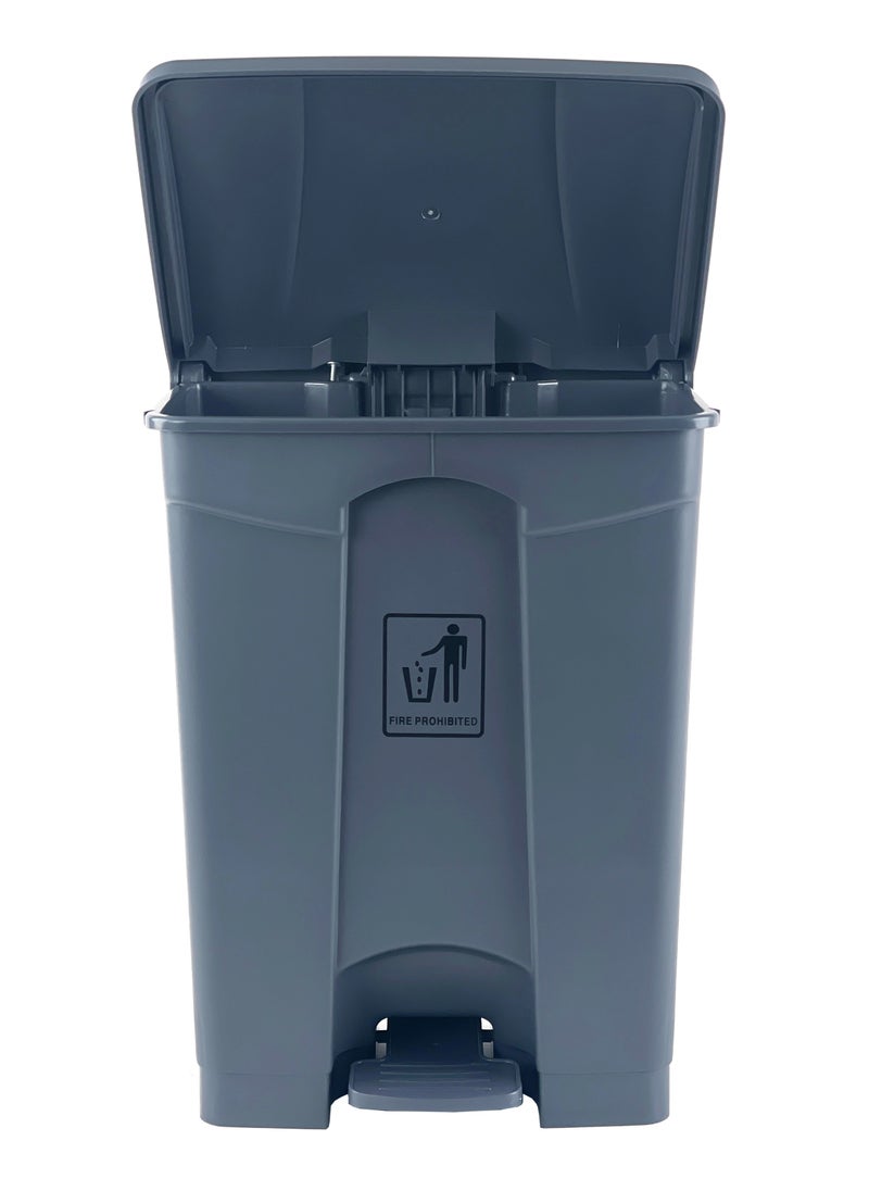 Step Trash Bin | Plastic Matte Finish | Functional Waste & Garbage Waste Bin | Suitable For Homes, Villas, Large Areas & Communal Spaces | Grey | 68 Liters