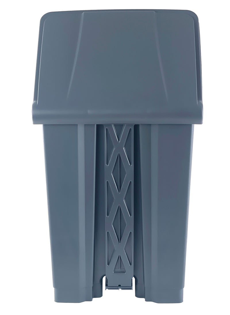 Step Trash Bin | Plastic Matte Finish | Functional Waste & Garbage Waste Bin | Suitable For Homes, Villas, Large Areas & Communal Spaces | Grey | 68 Liters